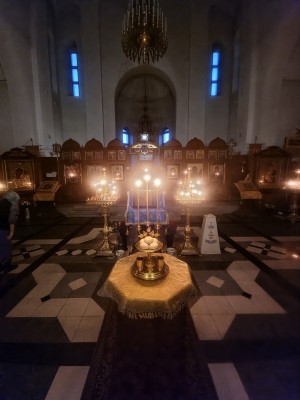 4 ноября 2023 года, в канун Недели 22-й по Пятидесятнице, настоятель Богоявленского мужского монастыря Игумен Нестор с клириками обители совершил всенощное бдение с литией в Богоявленском мужском монастыре города Челябинска.