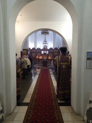 В канун Недели Крестопоклонной  в Богоявленском  мужском монастыре совершили Всенощное бдение с литией.