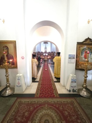 21 июня 2025 года, в канун Недели 2-ой по Пятидесятнице, Всех святых, в земле Русской просиявших, Игумен Нестор (Болков) совершил всенощное бдение с литией в Богоявленском епархиальном мужском монастыре города Челябинска.