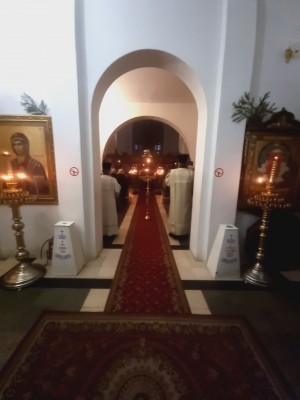 В Богоявленском епархиальном мужском монастыре Игумен Нестор (Болков ) возглавил Всенощное бдение с литией.