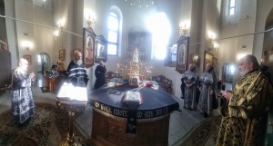 В Богоявленском епархиальном мужском монастыре совершили первую в наступившем году Литургию Преждеосвященных Даров.