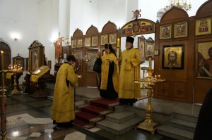 В Богоявленском епархиальном мужском монастыре Игумен Нестор (Болков ) совершил Всенощное бдение с литией., 