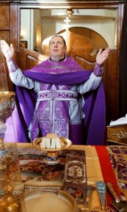 Игумен Нестор(Болков) с клириками обители в Неделю 2-ю Великого поста совершил Литургию Василия Великого в Богоявленском мужском монастыре., 