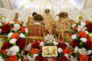 Настоятель Богоявленского епархиального мужского монастыря Игумен Нестор (Болков) принял участие в Божественной Литургии в кафедральном Соборе Рождества Христова., 