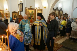 В канун праздника Рождества Пресвятой Богородицы Игумен Нестор (Болков) совершил всенощное бдение с литией в Богоявленской обители., 