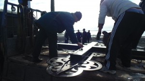 УСТАНОВКА ПОКЛОННОГО КРЕСТА В БОГОЯВЛЕНСКОМ МОНАСТЫРЕ, 