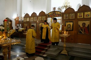 В Богоявленском епархиальном мужском монастыре Игумен Нестор (Болков ) совершил Всенощное бдение с литией., 