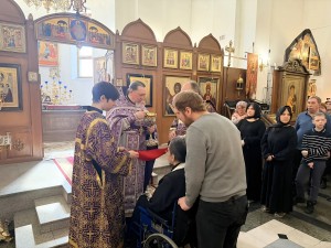 В Неделю 5-ю Великого поста Игумен Нестор (Болков) возглавил Божественную Литургию в Богоявленском мужском монастыре города Челябинска., 