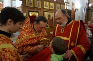 В Светлое Христово Воскресение Игумен Нестор (Болков ) совершил Литургию в Богоявленском епархиальном мужском монастыре., 