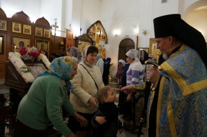 В канун Благовещения Пресвятой Богородицы , Игумен Нестор (Болков) возглавил всенощное бдение в Богоявленском мужском монастыре., 