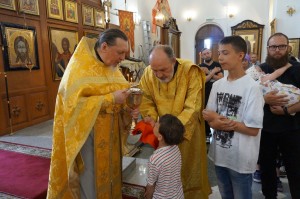 15 июня 2025 года, в 1-ю Неделю по Пятидесятнице и празднования Собора всех святых, Игумен Нестор (Болков) совершил Божественную Литургию в Богоявленском епархиальном мужском монастыре города Челябинска., 