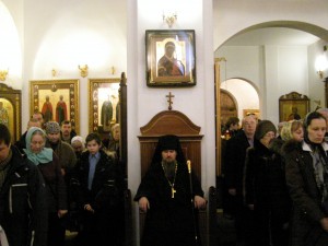 Вечернее субботнее и утреннее воскресное Богослужение в храме монастыря 13-14.01.2018, 