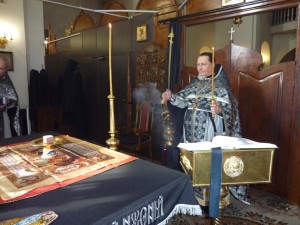 В Богоявленском епархиальном мужском монастыре совершили первую в наступившем году Литургию Преждеосвященных Даров., 