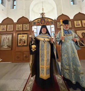 В канун Благовещения Пресвятой Богородицы , Игумен Нестор (Болков) возглавил всенощное бдение в Богоявленском мужском монастыре., 