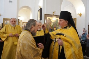 В Богоявленском епархиальном мужском монастыре Игумен Нестор (Болков ) возглавил Всенощное бдение с литией., 