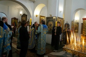 В канун 12-й Недели по Пятидесятнице Игумен Нестор (Болков ) совершил всенощное бдение с литией в Богоявленском епархиальном мужском монастыре., 