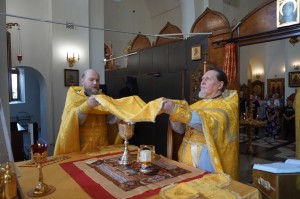 15 июня 2025 года, в 1-ю Неделю по Пятидесятнице и празднования Собора всех святых, Игумен Нестор (Болков) совершил Божественную Литургию в Богоявленском епархиальном мужском монастыре города Челябинска., 