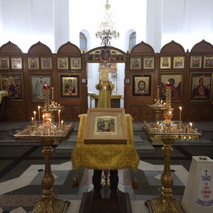 В Богоявленском епархиальном мужском монастыре города Челябинска совершили всенощное бдение с литией, 