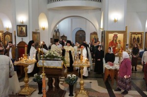 В Богоявленском епархиальном мужском монастыре Игумен Нестор (Болков ) возглавил Всенощное бдение с литией., 