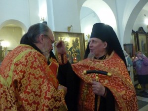 В канун Недели о слепом Игумен Нестор (Болков ) совершил всенощное бдение в Богоявленском мужском монастыре., 