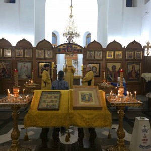 В канун Недели 19-й по Пятидесятнице и памяти Апостола Фомы, Игумен Нестор (Болков) совершил всенощное бдение в Богоявленской обители., 