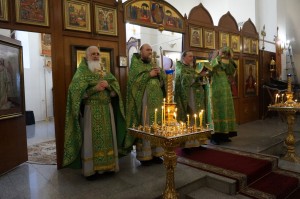 В Неделю ваий ( Вербное воскресенье) Игумен Нестор (Болков ) возглавил Литургию в Богоявленском мужском монастыре города Челябинска., 