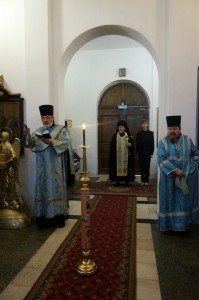 В канун 12-й Недели по Пятидесятнице Игумен Нестор (Болков ) совершил всенощное бдение с литией в Богоявленском епархиальном мужском монастыре., 