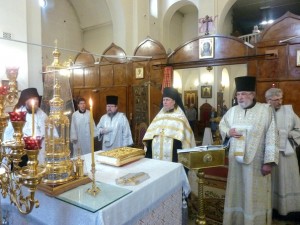 В канун Недели 7-й по Пасхе Игумен Нестор (Болков ) совершил всенощное бдение в Богоявленском мужском монастыре., 