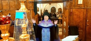 В канун Недели 5-й Великого поста игумен Нестор (Болков ) совершил всенощное бдение в Богоявленском мужском монастыре., 