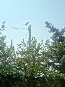 Продолжаются работы по наружному ночному освящению Храма "Утоли мои печали" в Богоявленском мужском монастыре города Челябинска., 