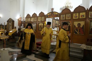 В Богоявленском епархиальном мужском монастыре Игумен Нестор (Болков ) возглавил Всенощное бдение с литией., 