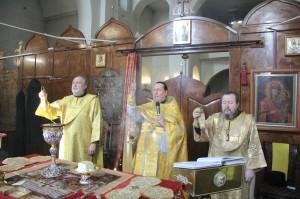 18 августа 2024 года,в Неделю 8-ю по Пятидесятнице , Игумен Нестор (Болков) с клириками святой обители совершил Божественную Литургию   в Богоявленском мужском монастыре., 