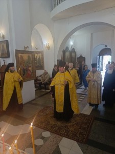 6 сентября 2025 года, в канун  13-й Недели по Пятидесятнице, Игумен Нестор (Болков ) совершил  всенощное бдение с литией  в Богоявленском епархиальном мужском монастыре города Челябинска., 