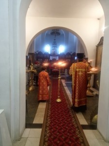 В канун Недели о самарянине, Игумен Нестор (Болков ) совершил всенощное бдение в Богоявленском мужском монастыре., 