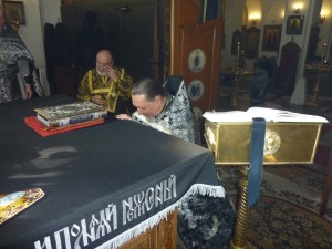 В Богоявленском епархиальном мужском монастыре совершили первую в наступившем году Литургию Преждеосвященных Даров., 