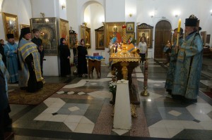 В канун 12-й Недели по Пятидесятнице Игумен Нестор (Болков ) совершил всенощное бдение с литией в Богоявленском епархиальном мужском монастыре., 